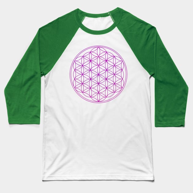 Violet Sacred Geometry Baseball T-Shirt by ThePowerElite
